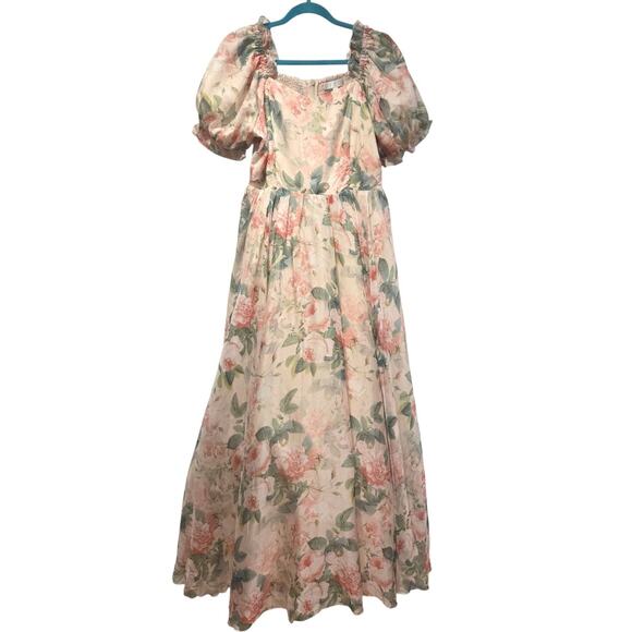 Ivy City Co Melody Floral Midi Dress Coquette Fairy Whimsical Cottagecore | M - Picture 2 of 16